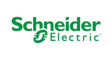 Schneider Electric Logo in Grün mit stilisiertem S und Schriftzug, steht für sichere Energieverteilung im Haus.